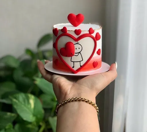 Doodle Heart Cake